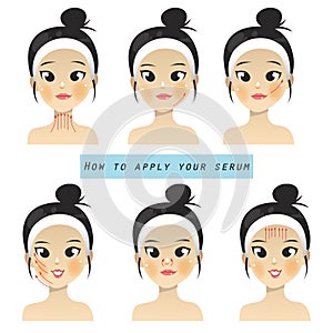 How to apply your serum by beautiful girl.