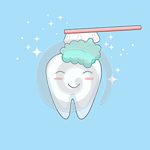 How to brush your teeth. Toothbrush. Dental care design