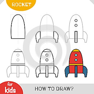 How to draw Spaceship for children. Step by step drawing tutorial