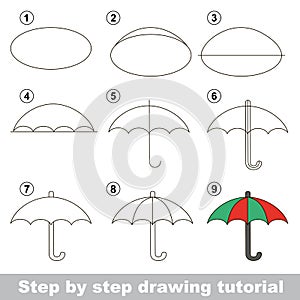 How to draw a Umbrella photo