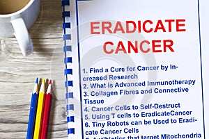 How to eradicate cancer concept photo