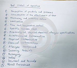 Quality and food safety standard concept