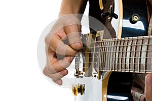 How to hold guitar pick photo