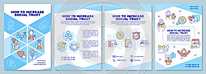 How to increase social trust blue brochure template