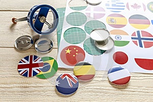 How to make button badges with different country flags