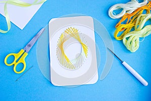 How to make a delicate Easter card an egg from a floss thread with your own hands, step by step instructions