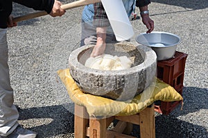Making rice cake photo