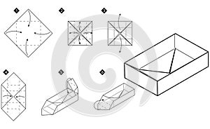 How to make origami box monochrome instructions