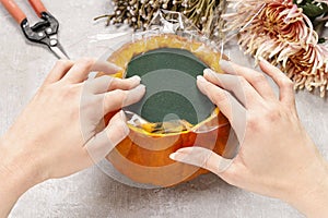 How to make a Thanksgiving centerpiece - step by step