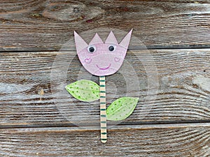 How to make a tulip flower from cardboard, children's creativity,