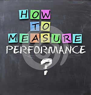 How to measure performance text on blackboard photo