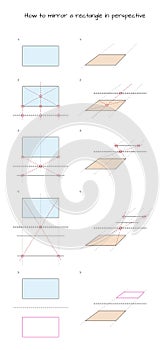 How to mirror a rectangle in perspective