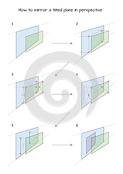 How to mirror a tilted plane in perspective