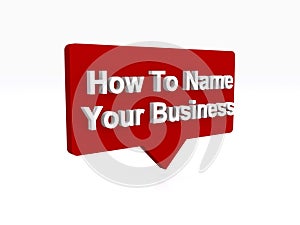 how to name your business speech ballon on white