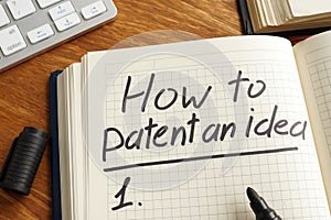 How to patent an idea written in the note. Copyright law photo