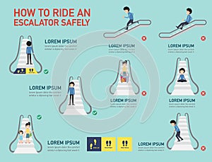 How to ride an escalator safely,infographic