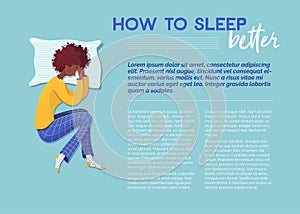 How to sleep better banner vector template
