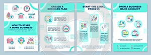 How to start home business blue brochure template