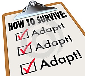 How to Survive Adapt Checklist Clipboard Advice Instructions Success photo