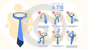 How to tie a tie instruction. Guide for making necktie