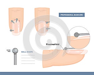 How to use a Ball Shape Milling Cutter. Working with the Area around the Nail. Tips and Tricks. Professional Manicure Tutorial