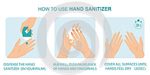 How to use hand sanitizer properly to clean and disinfect hands photo