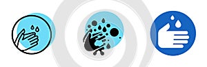 How to wash your hands. Washing hand with soap. Disinfection. Vector. . Wash / washing hands to keep clean vector icon for