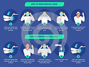 How to wear medical mask and How to remove medical mask properly