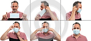 How to wear a medical mask tutorial collage