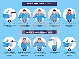 How to wear and remove surgical mask properly photo