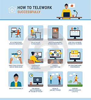 How to work from home successfully infographic