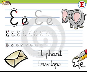 How to write letter e