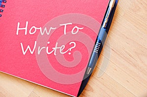 How to write write on notebook photo