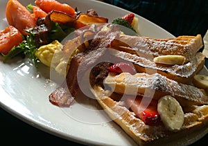 How a waffle breakfast should be, Vancouver, British Columbia, Canada