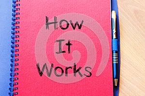 How it works concept on notebook photo