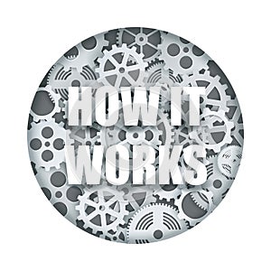 How it works, clock mechanism vector paper cut illustration photo