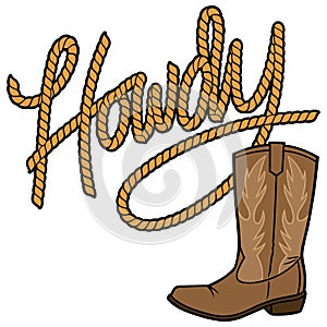 Howdy Cowboy Rope and Boot