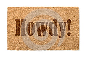Howdy Welcome Mat On White