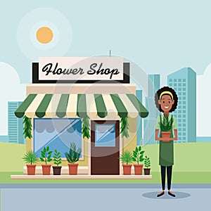 Hower shop and businesswoman