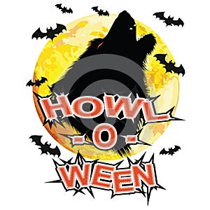 Howl-O-Ween Vector Illustration