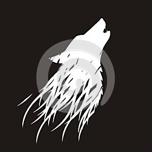 Howling wolf head silhouette