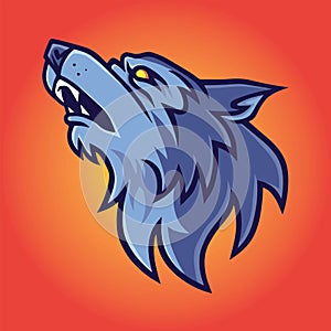 Howling Wolf Logo Vector Template