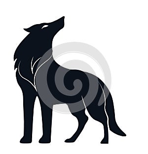 Howling Wolf Silhouette Artwork