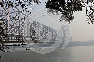 Howrah Bridge in a foggy morning