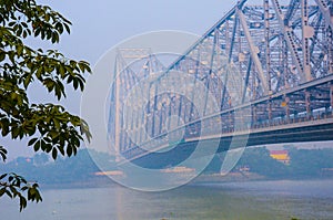 Howrah Bridge on river Ganges in Kolkata