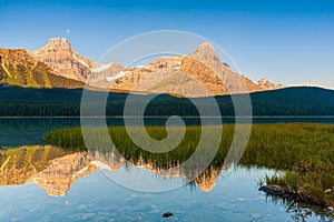 Howse Peak and Waterfowl Lake in Banff National Park, Alberta, Canada