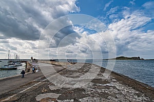 Howth harbour on an cloudy summers day