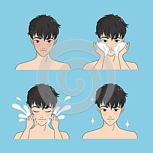 Howto clean bright face man