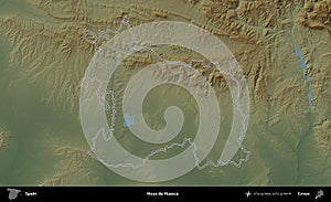 Hoya de Huesca outlined, Spain. Physical