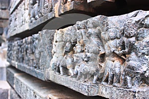Stone carvings of hoyasala temples photo